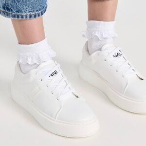 EUC- GANNI White Vegea Sneakers - size 40